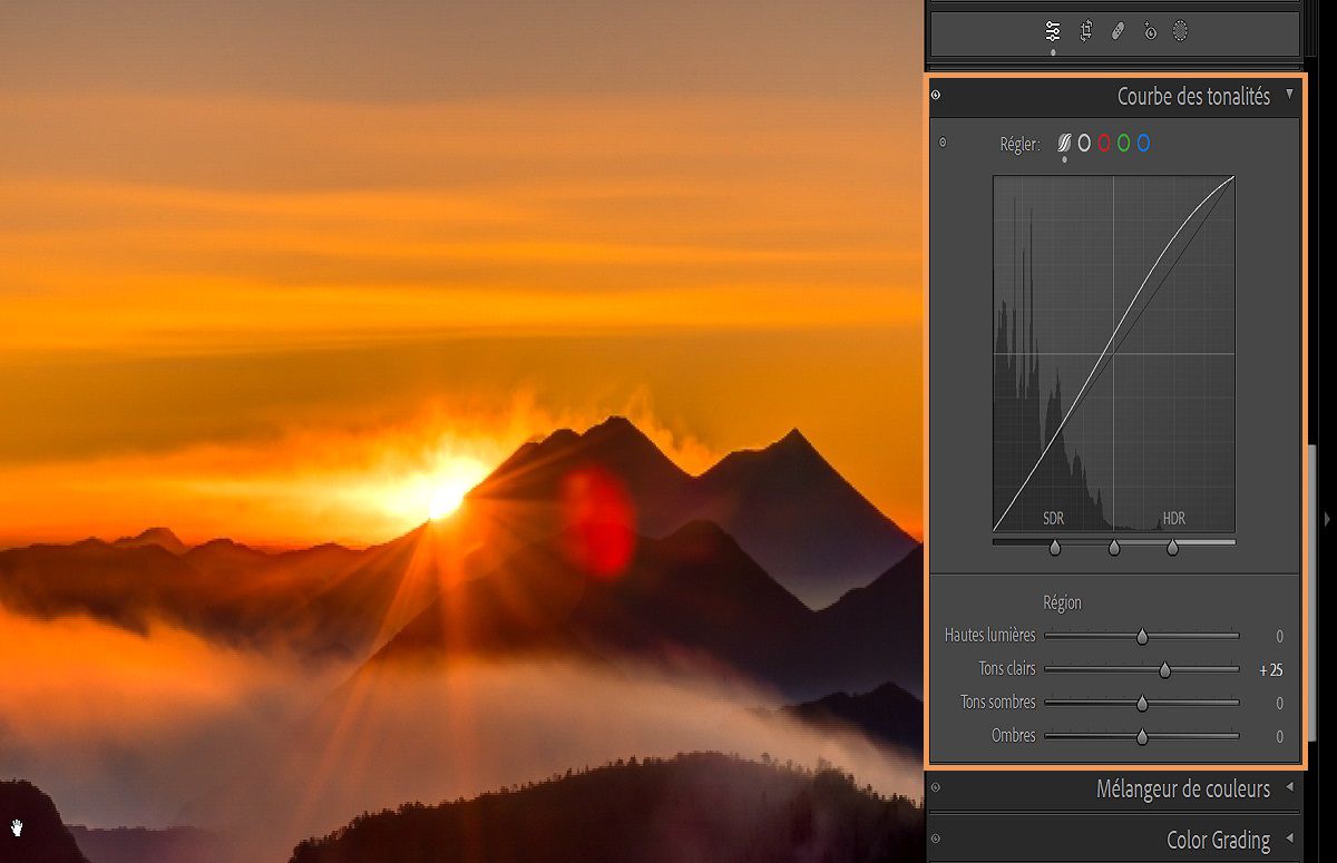 Courbe des tonalités HDR