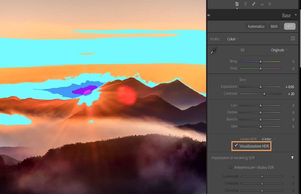 HDR visualizzato