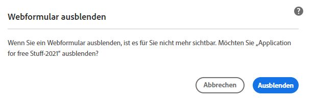 Verifizierung ausblenden