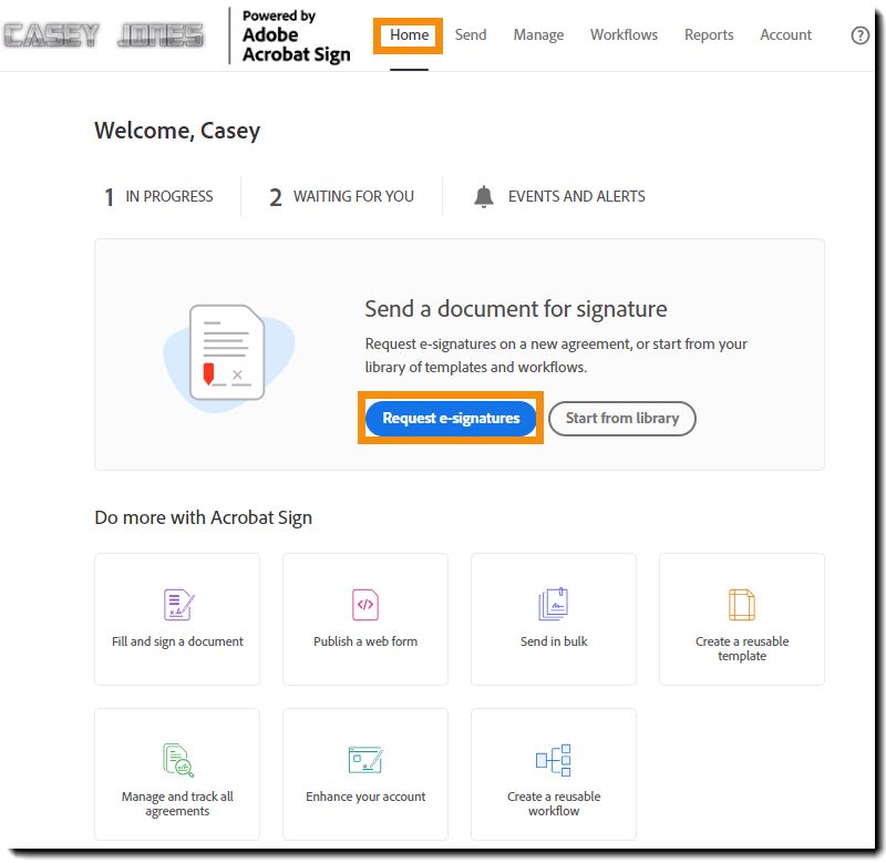 Startseite – Signaturen anfordern