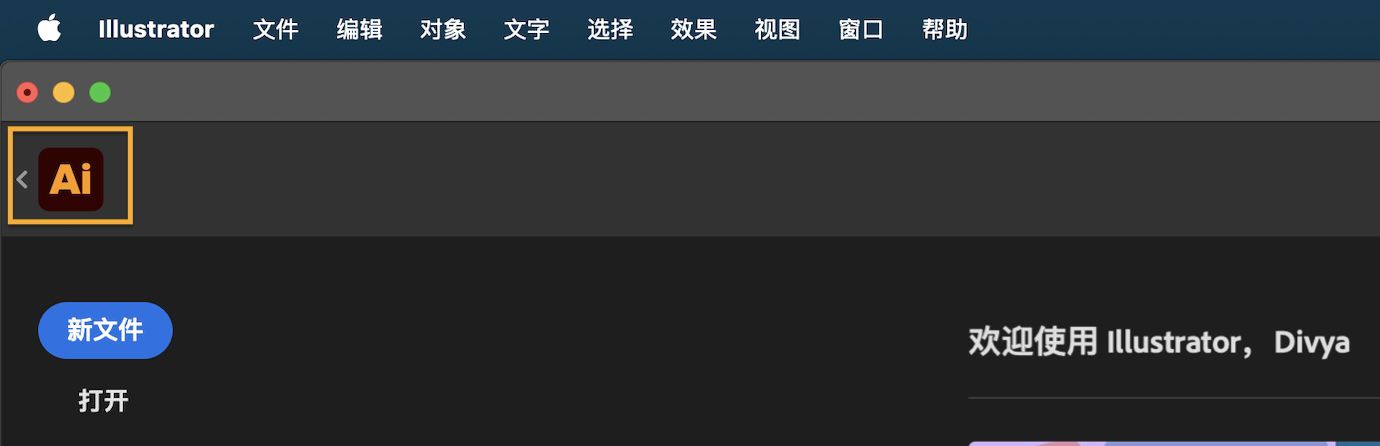 主屏幕上 Illustrator 图标旁有返回箭头，可用于切换回活动文档。