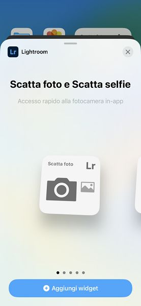 Schermata del widget Scatta foto su iOS