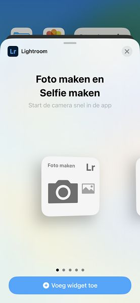 Screenshot van widget Foto maken in iOS