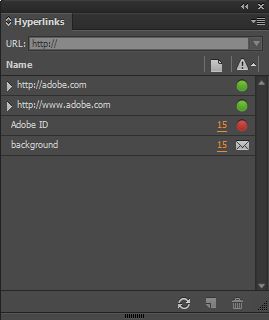 اللوحة Hyperlinks
