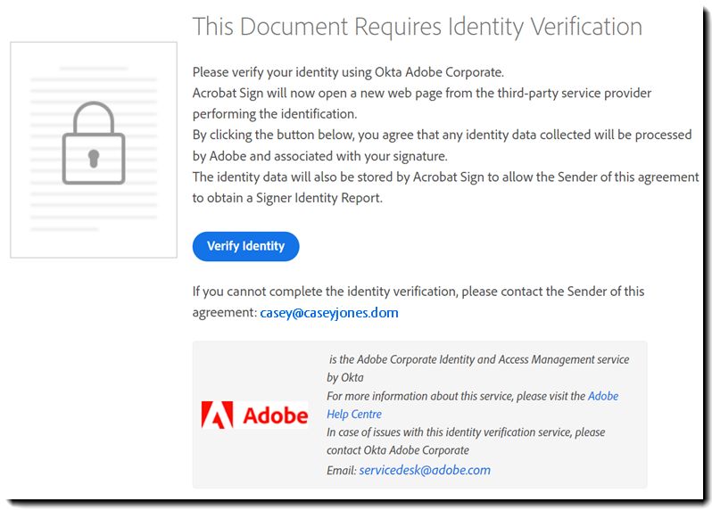 De pagina met vragen voor verificatie met digitale identiteit als Identiteitscontrole is uitgeschakeld