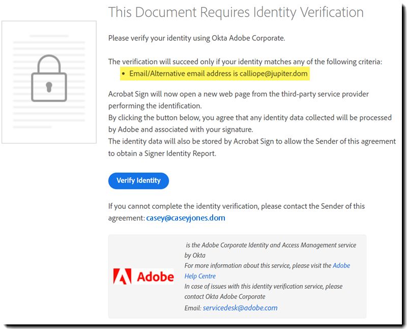 De pagina met vragen voor digitale identiteitsverificatie als identiteitscontrole vereist is en alternatieve e-mailadressen zijn toegestaan