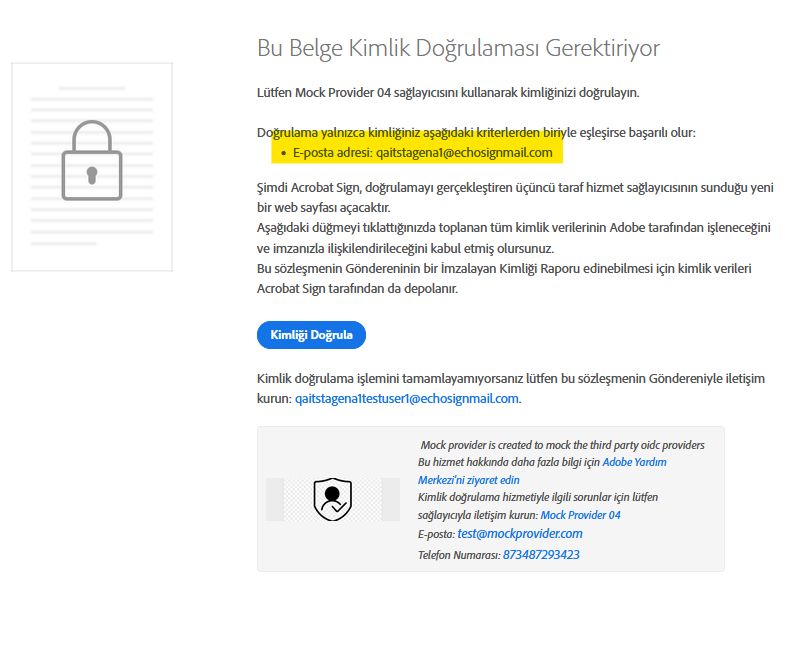 Kimlik Kontrolü gerektiğinde ancak alternatif e-postalara izin verilmediğinde Dijital Kimlik kimlik doğrulaması için istem sayfası