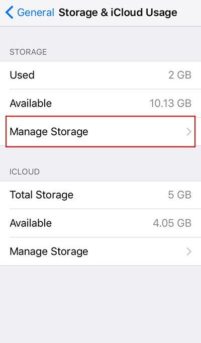 Ustawienia pamięci masowej w urządzeniach z systemem iOS