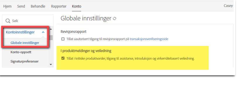 I produktmeldingskontroller