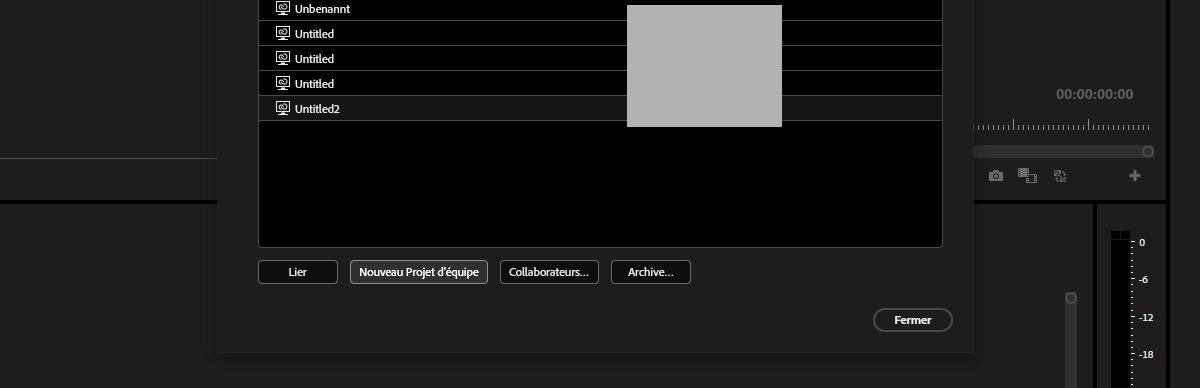 Dans la boîte de dialogue Gérer Projet d’équipe, un projet d’équipe existant est sélectionné et une option permet de le lier à un autre projet d’équipe.