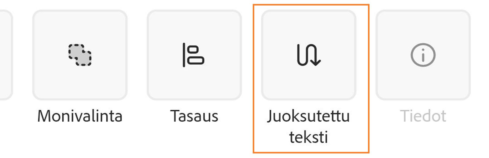 Selaa Lisää-osiossa alareunassa vasemmalle ja valitse Tekstivirtaus järjestääksesi tekstin asettelun. 
