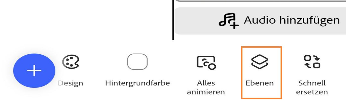 Wähle im Bedienfeld unten das Ebenen-Symbol neben dem Symbol „Alle animieren“ aus, um die ausgewählte Ebene anzuzeigen. 