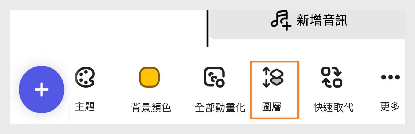 在底部的面板中，選取「全部動畫」圖示旁邊的「圖層」圖示，以顯示選取的圖層。 