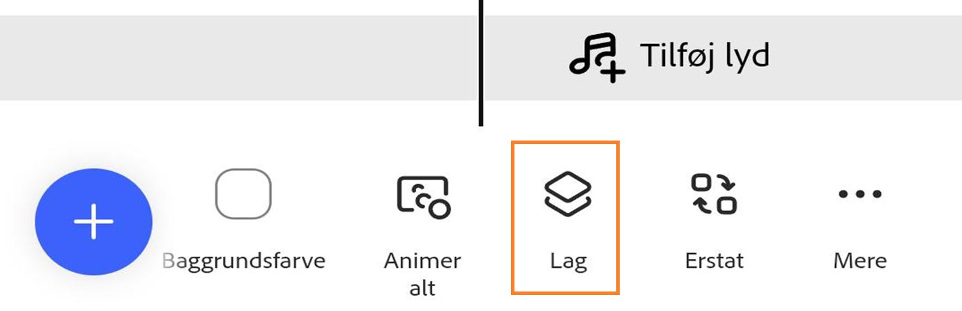 I panelet nederst skal du vælge ikonet Lag ved siden af ikonet Animer alle for at få vist det valgte lag. 