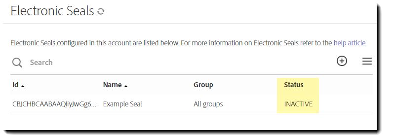 Inactief elektronisch zegel