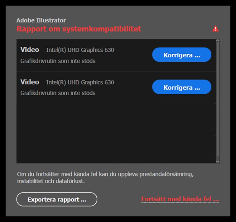 Systemkompatibilitetsrapport för Intel och NVIDIA:s GPU-drivrutiner