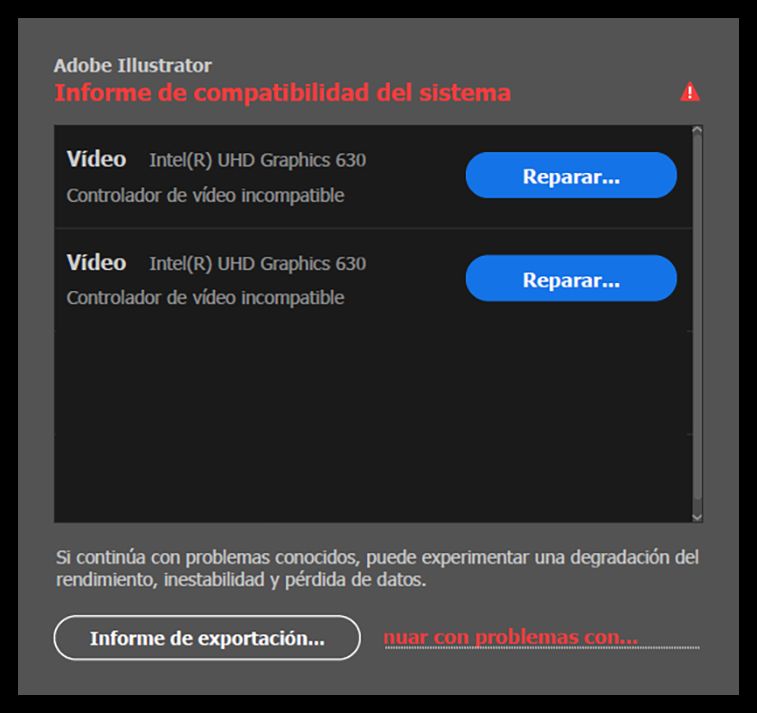 Informe de compatibilidad del sistema para los controladores de Intel y GPU NVIDIA