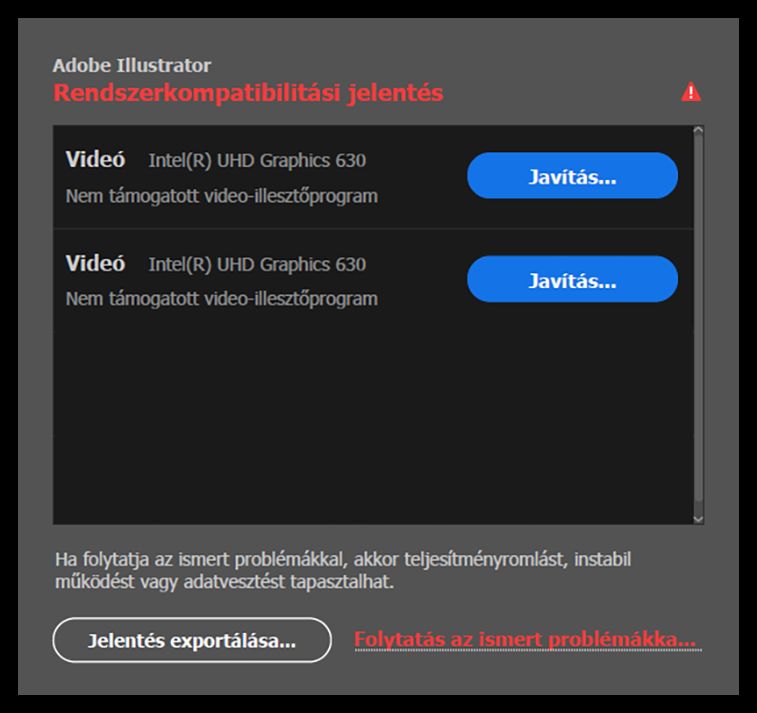 Intel és NVIDIA GPU-illesztőprogramok rendszerkompatibilitási jelentése