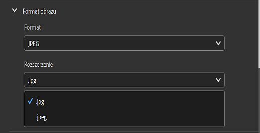 Użytkownicy mogą teraz eksportować plik z rozszerzeniem .jpg.