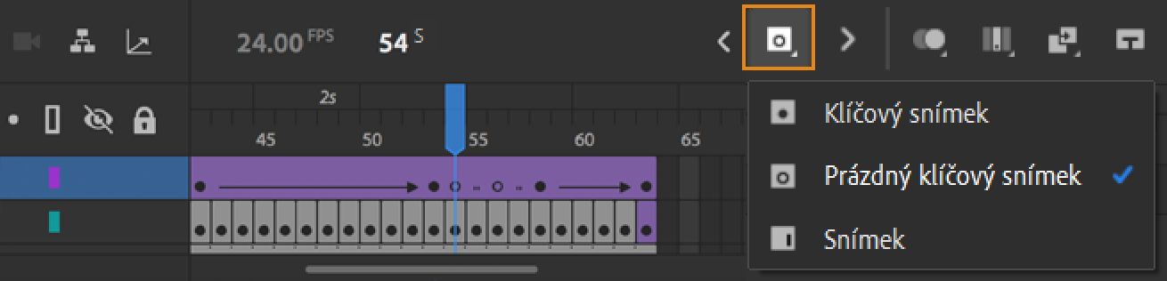 Vytvoření klíčového snímku