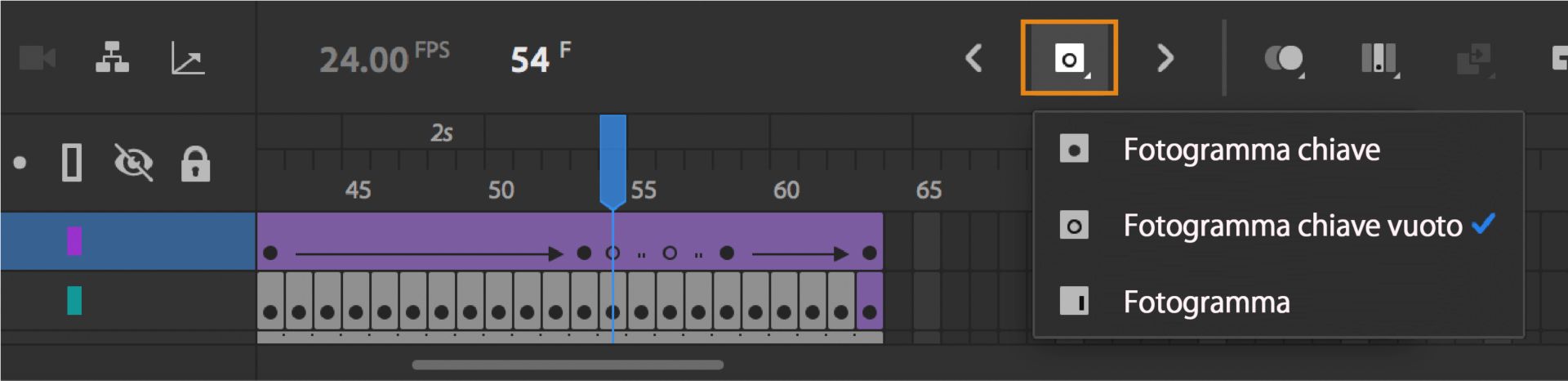 Crea fotogramma chiave