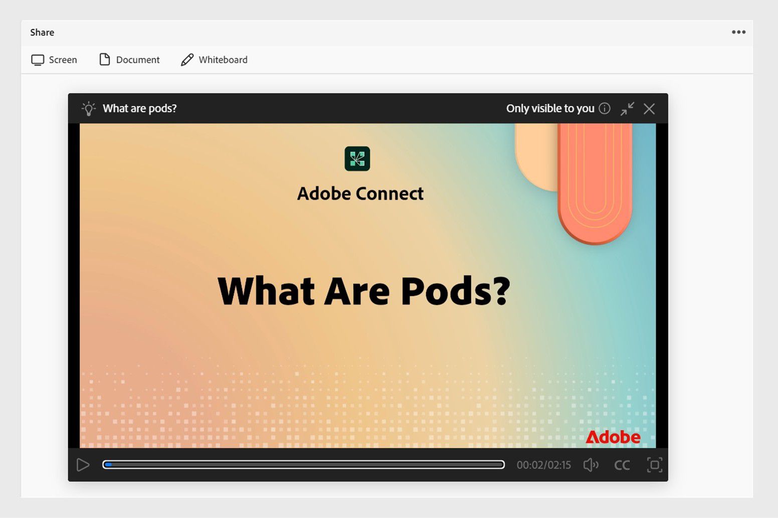 Plays video inside the meeting room