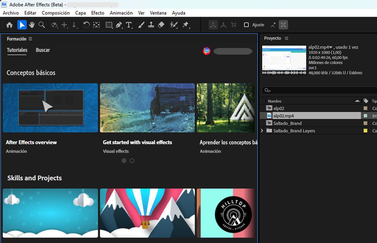 Panel Formación y espacio de trabajo de Formación