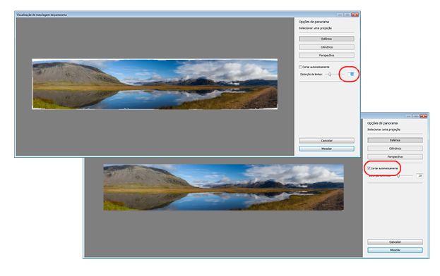 Lightroom Selecionar o Corte automático quando o controle deslizante da Distorção de limites for 30