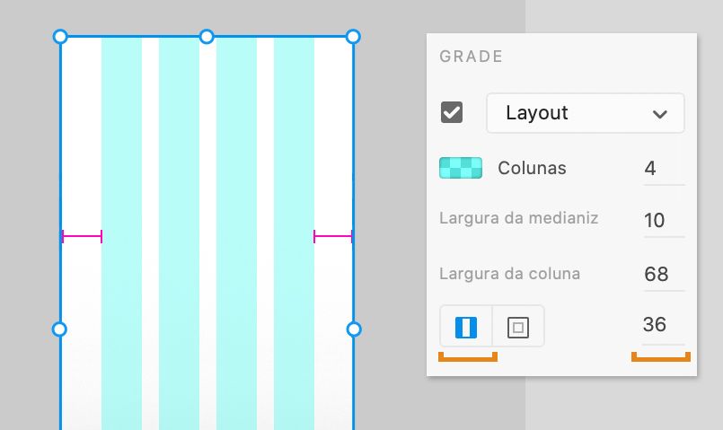 Alterar as margens esquerda ou direita vinculadas