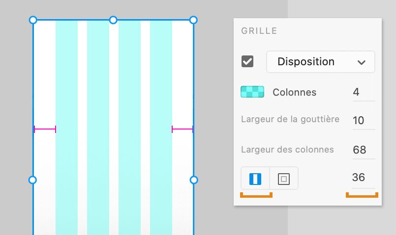 Modification de la marge de gauche ou de droite liée