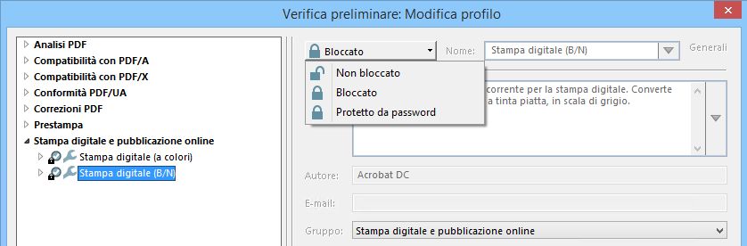 Sblocco di un profilo di verifica preliminare bloccato