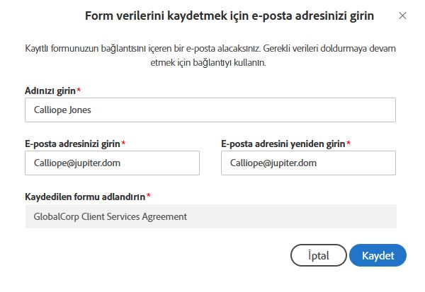 Web formunu tanımlamak için kullanıcıya özel bilgiler sağlayın