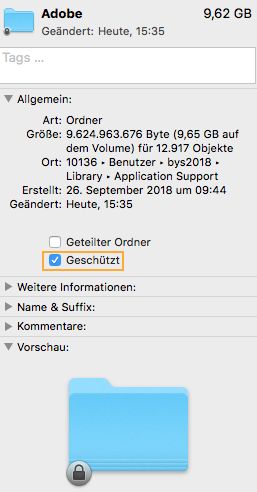 Option „Geschützt“