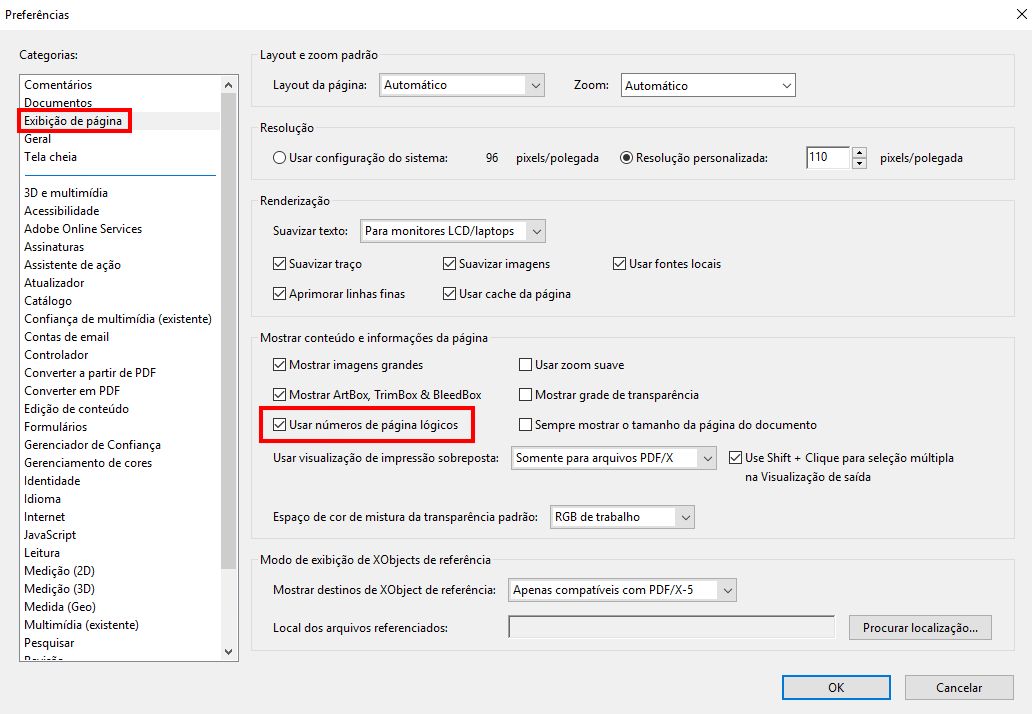 Numeração de página lógica