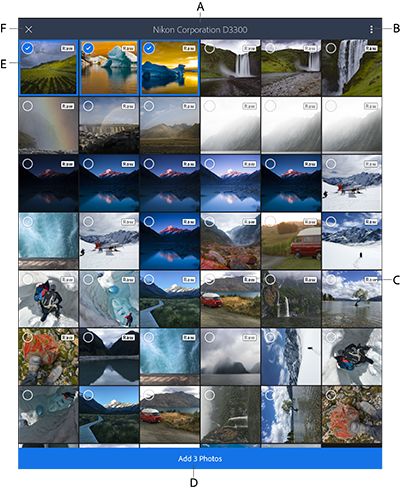 Lightroom for mobilimport-grensesnitt