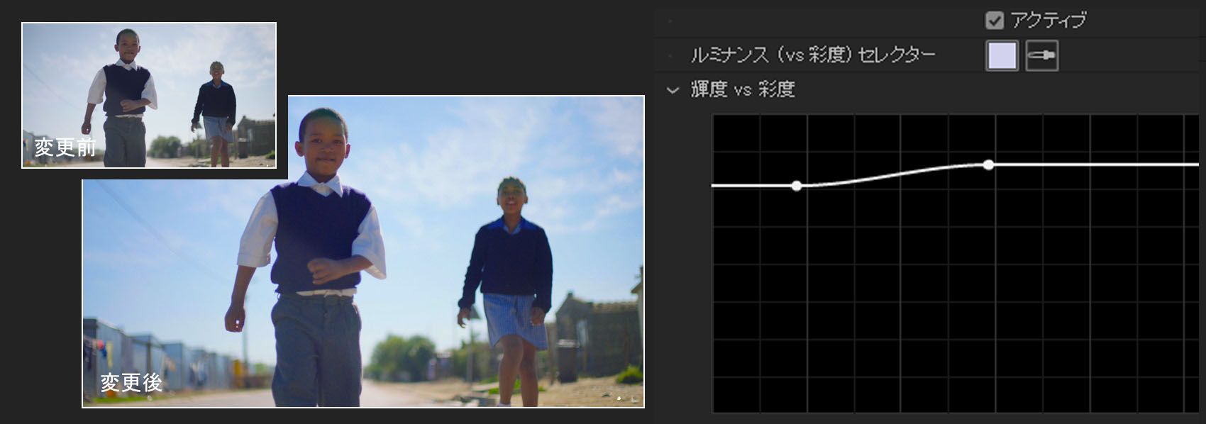 輝度／彩度カーブの調整