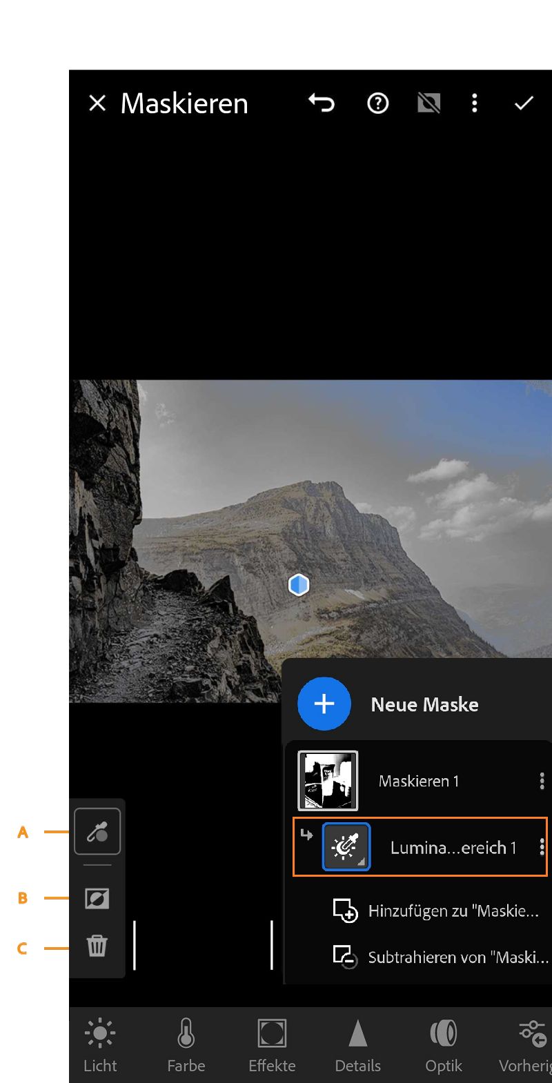Luminanzbereichsmaskierung