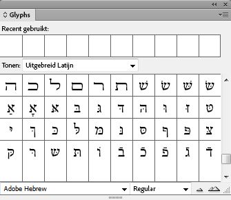 Glyphs zoeken, selecteren en toepassen