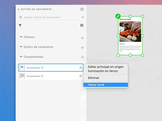 Convertir activos vinculados en activos locales