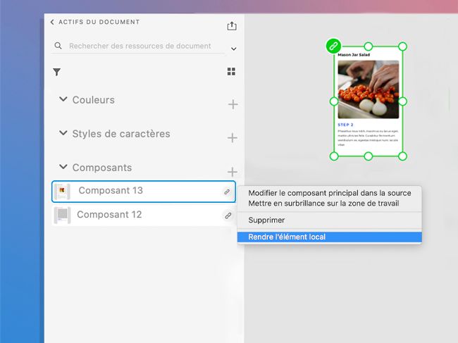 Convertir des actifs liés en actifs locaux