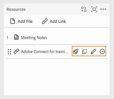 Managing links in the Resources pod
