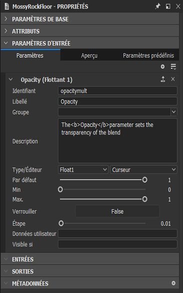 Image présentant les options de gestion des paramètres.