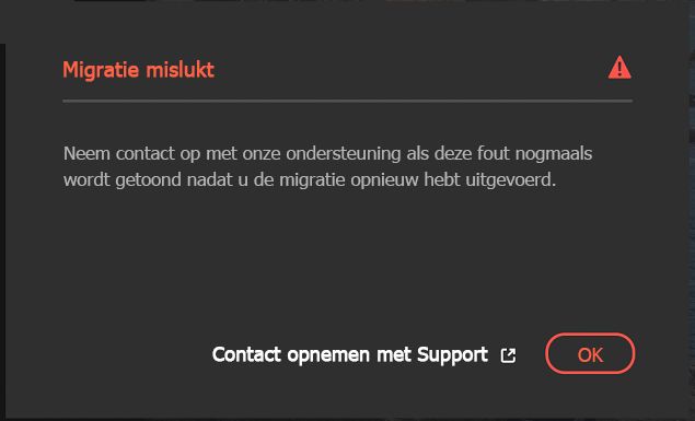Migratie mislukt