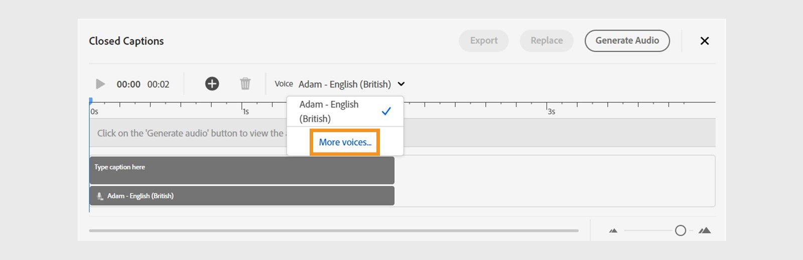 This is an image that shows how to add more voices to your captions.