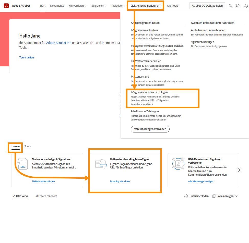 Werkzeugkarte „Branding“