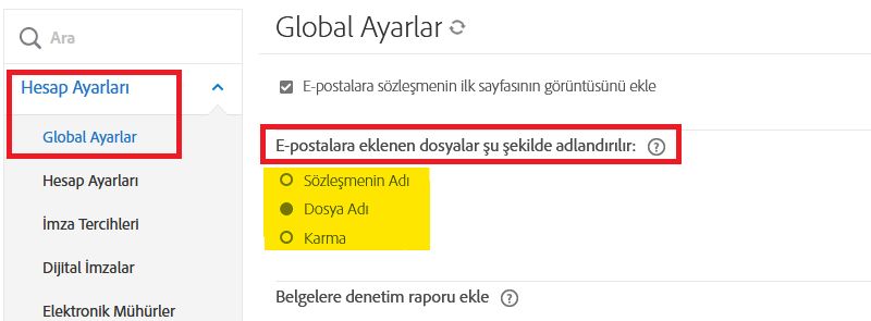 Dosya adlandırma kontrolleri vurgulanmış olarak Genel Ayarlar sekmesi