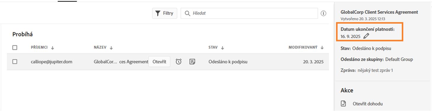 Datum vypršení platnosti
