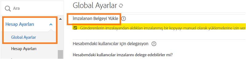 İmzalanan belgeyi yükleme