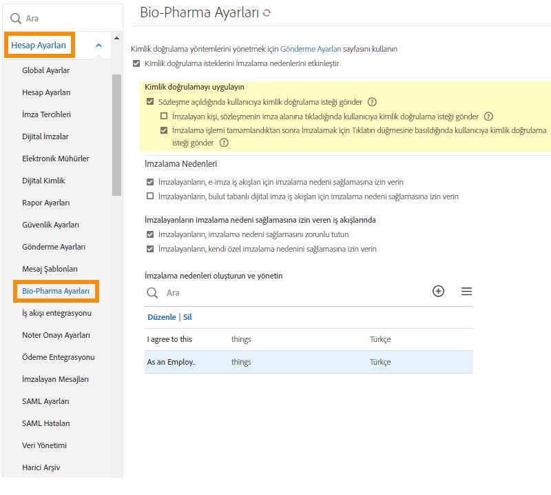 Bio-Pharma sekmesindeki Zorunlu Kimlik Doğrulama kontrollerine gidin