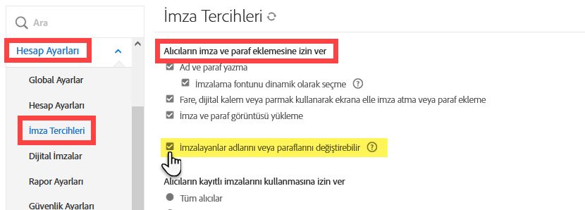 Alıcıların adlarını düzenlemesine izin ver